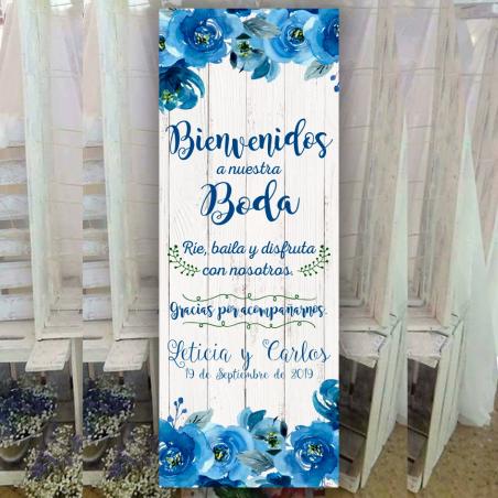 Banner floral azul
