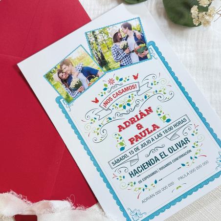 Invitación de Boda Moderna con Foto