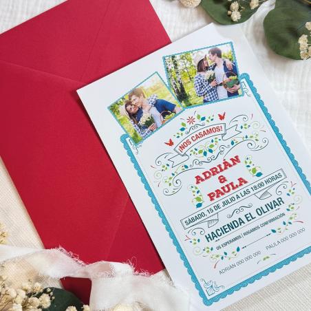 Invitación de Boda Moderna con Foto