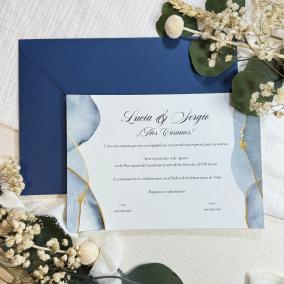 Invitación con Acuarela Azul