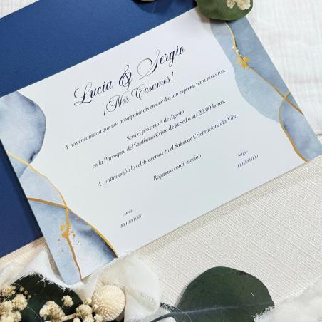 Invitación con Acuarela Azul