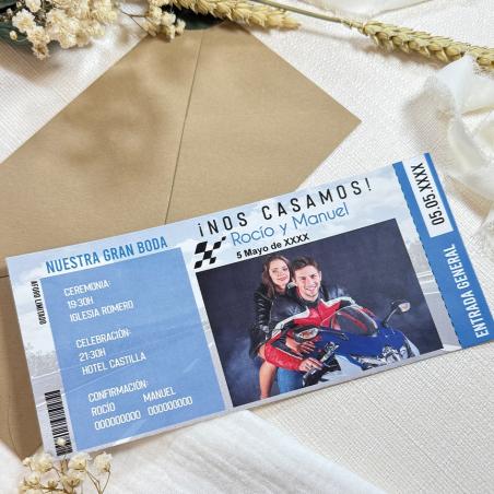 Invitación Boda Motera