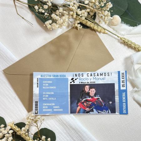 Invitación Boda Motera