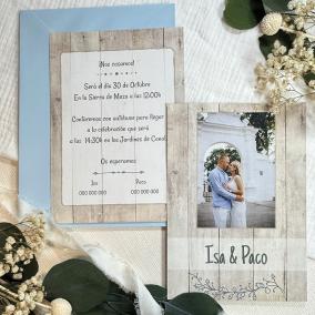 Invitación de boda con foto