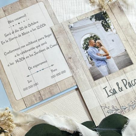 Invitación de boda Vintage con foto
