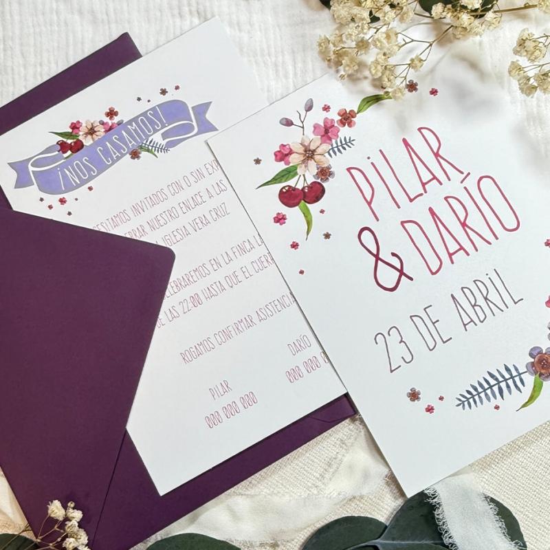 Invitación Alegre Cereza