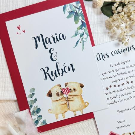 Invitación Perro Pug