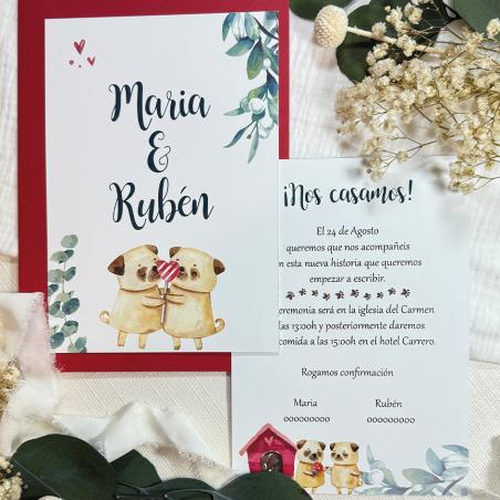 Invitación Perro Pug