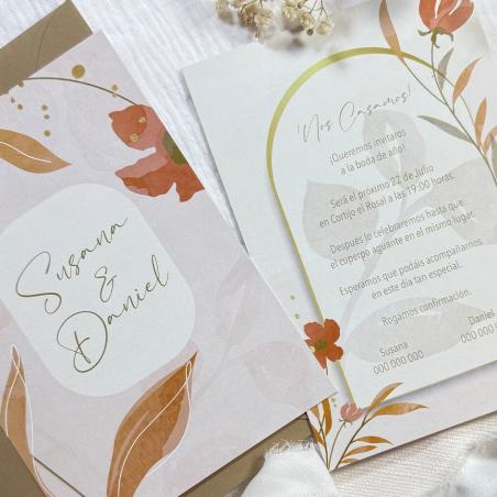 Invitación de Boda Margarita Roja