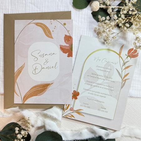 Invitación de Boda Margarita Roja
