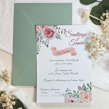 Invitación de Boda Romántica Lazo