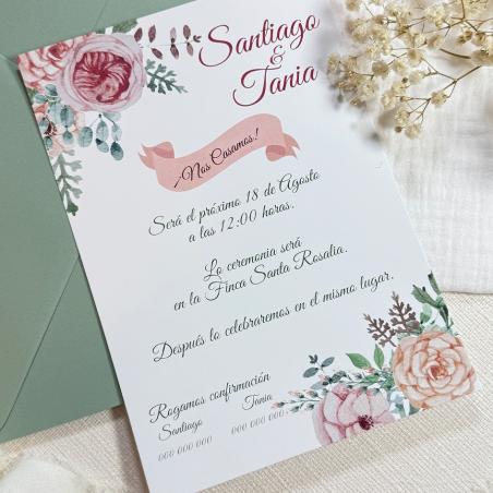 Invitación de Boda Romántica Lazo