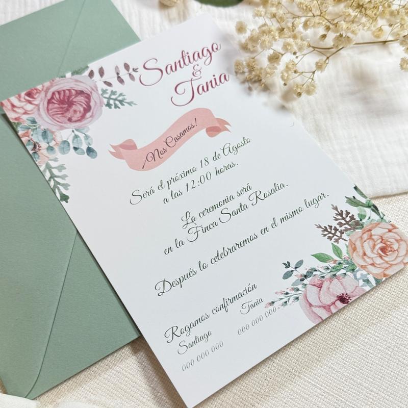 Invitación de Boda Romántica