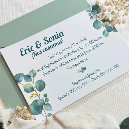 Invitación de Boda Eucalipto