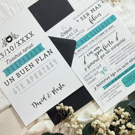 Invitación Moderna Mint