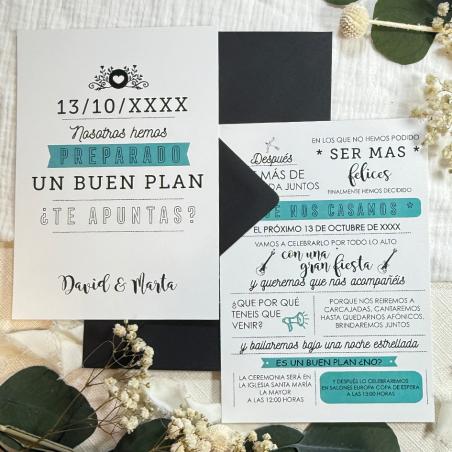 Invitación Moderna Mint