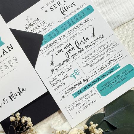 Invitación Moderna Mint