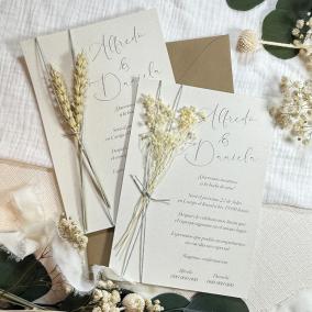 Invitación de Boda Elegante con Flores