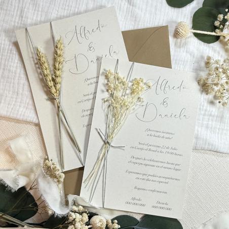 Invitación de Boda Elegante con Flores