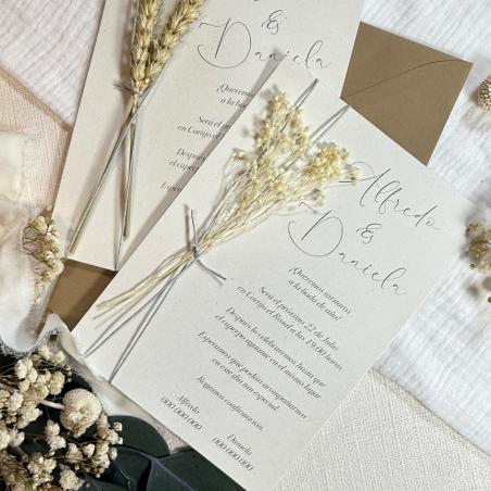 Invitación de Boda Elegante con Flores
