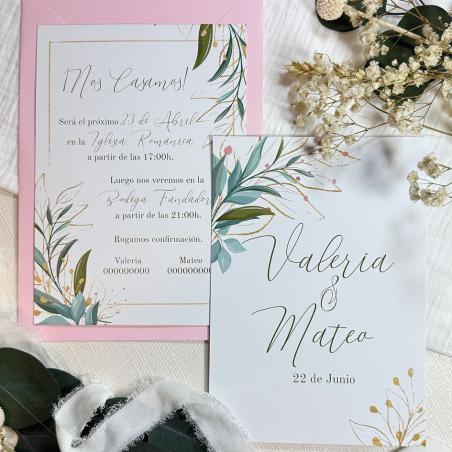 Invitación Flor Verde