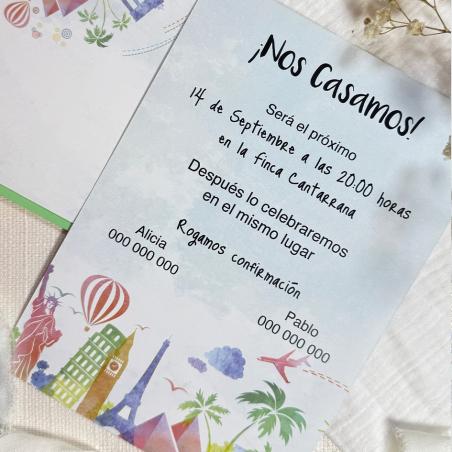 Invitación Boda Viaje