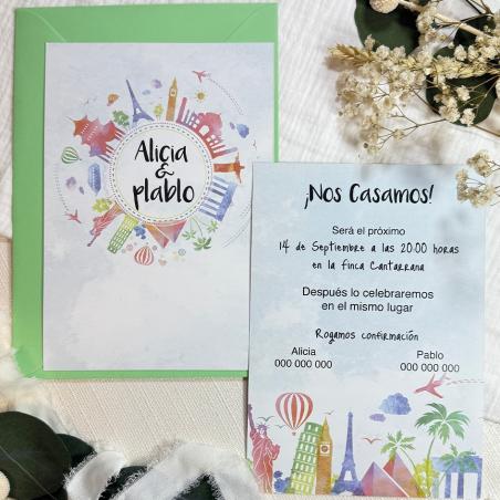 Invitación Boda Viaje