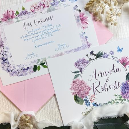 Invitación de Boda Hortensias