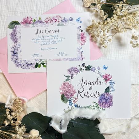 Invitación de Boda Hortensias
