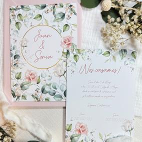 Invitación de Boda Rosas Acuarela