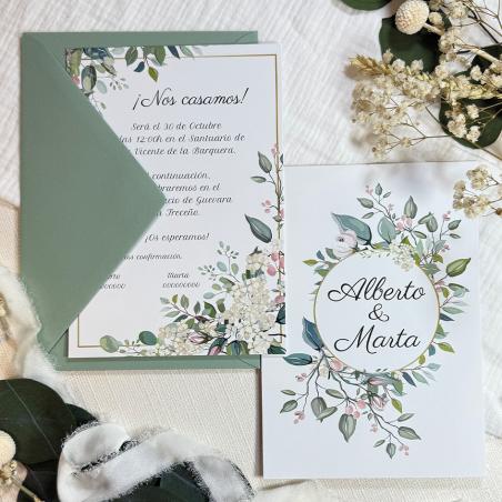 Tarjeta de Boda Elegante barata