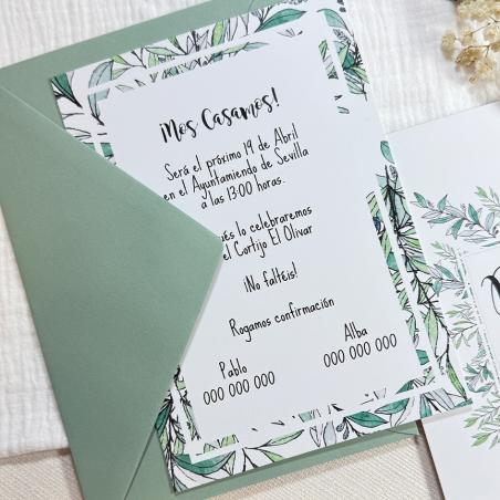 Tarjeta de Boda Ramas