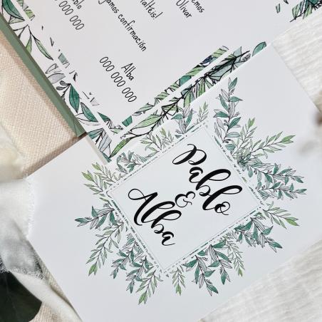 Tarjeta de Boda Ramas