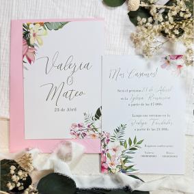 invitacion de boda flor