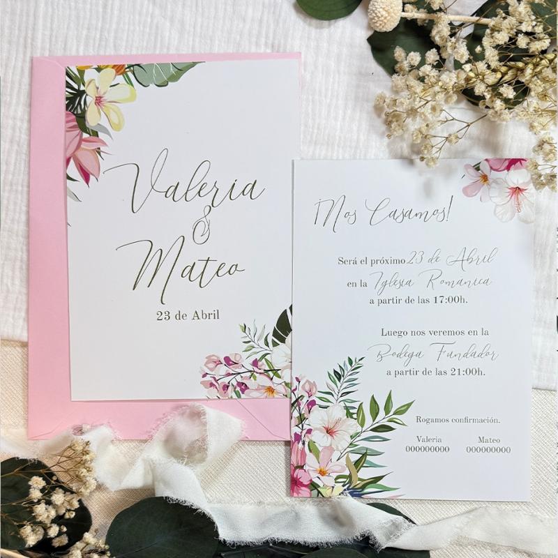 invitacion de boda flor