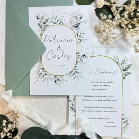 Invitación Sencilla y Elegante Floreada
