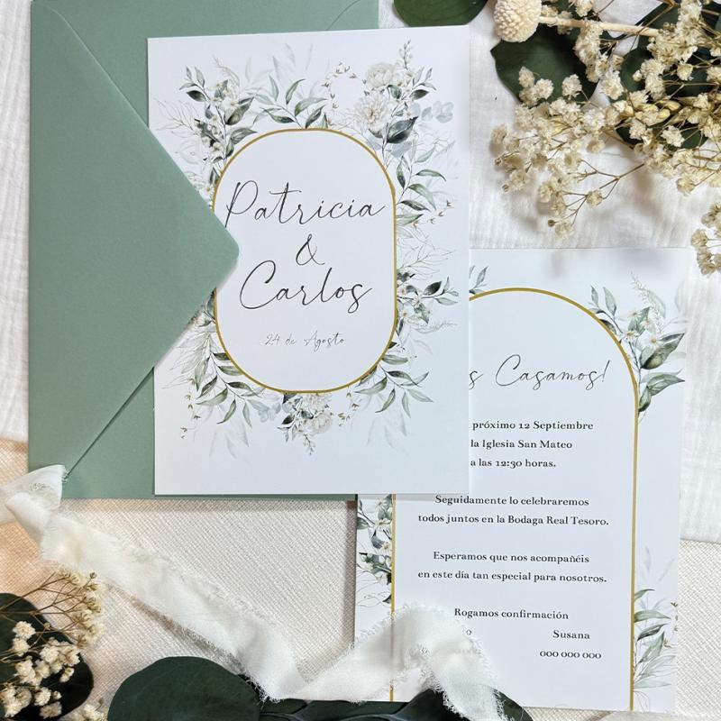 Invitación Sencilla y Elegante Floreada