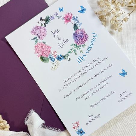 Invitaciones de Boda Hortensias