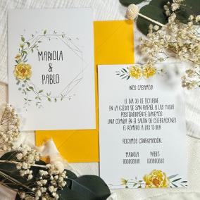 Invitación Floral Amarilla