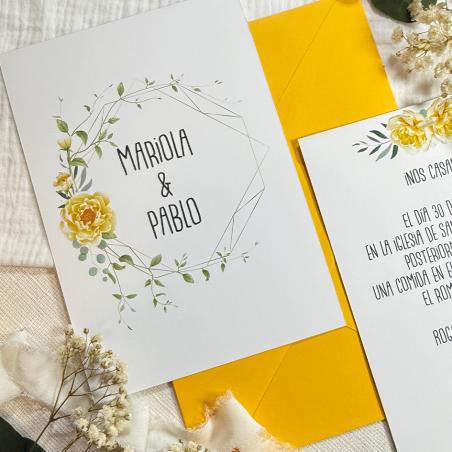 Invitación Floral Amarilla