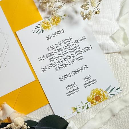 Invitación Floral Amarilla