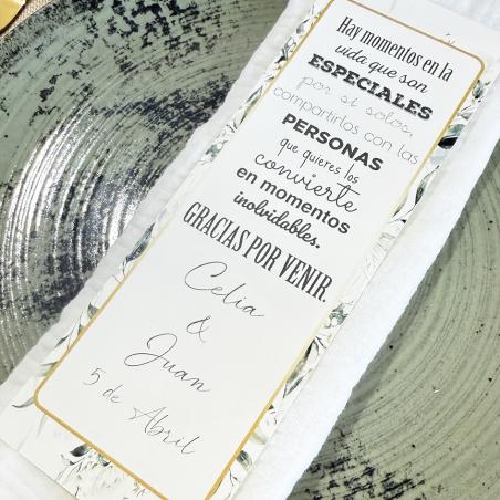 Tarjeta de agradecimiento para bodas Sencilla y Elegante Floreada
