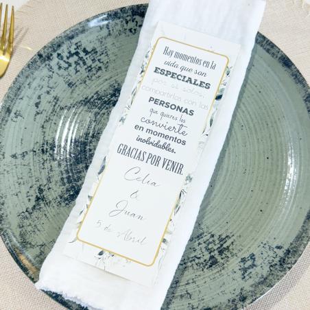 Tarjeta de agradecimiento para bodas Sencilla y Elegante Floreada