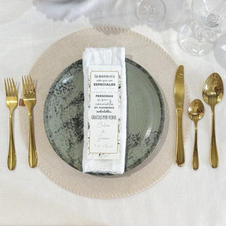 Tarjeta de agradecimiento para bodas Sencilla y Elegante Floreada
