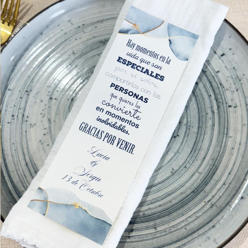Tarjeta de agradecimiento azul