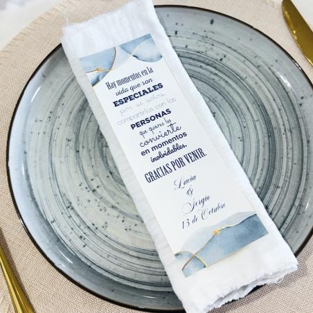 Tarjeta de agradecimiento azul