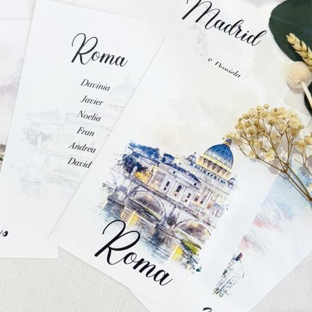 Seating Plan Acuarela Personalizada