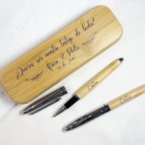Caja regalo con dos bolígrafos personalizados
