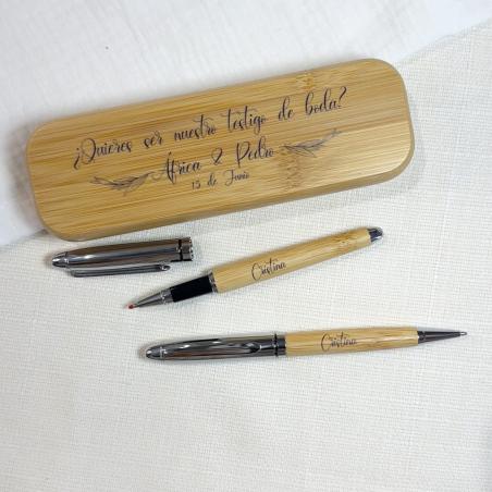 Caja regalo con dos bolígrafos personalizados