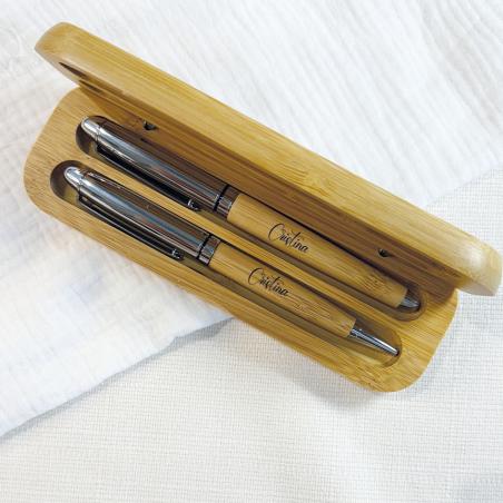 Caja regalo con dos bolígrafos personalizados